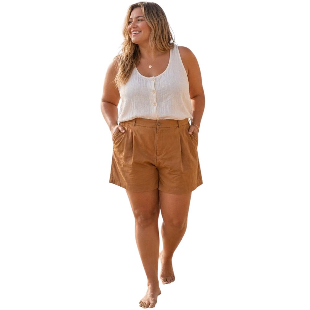 Torrid Studio Linen Shorts High Rise Size 20 Breathable Lightweight Summer